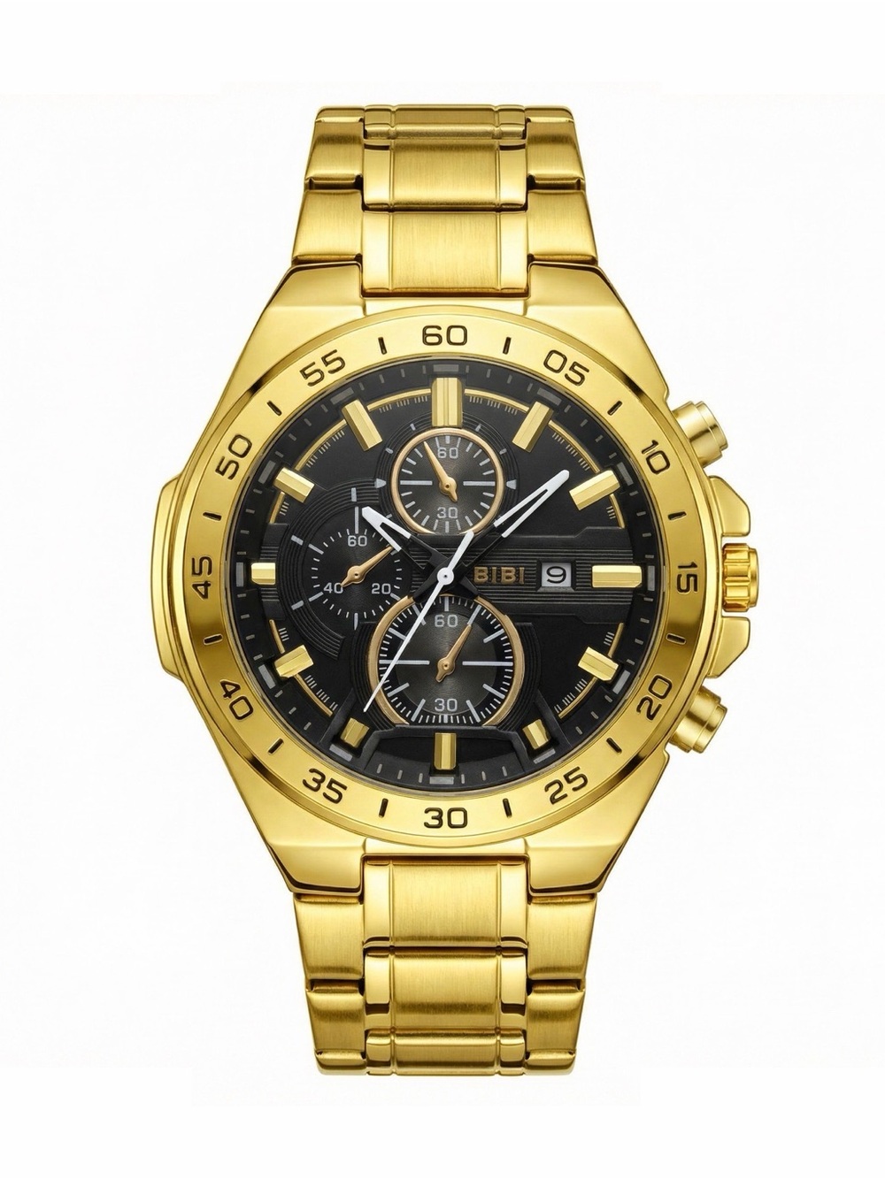 BiBi Gold and Black Men's Chronograph Bracelet Watch